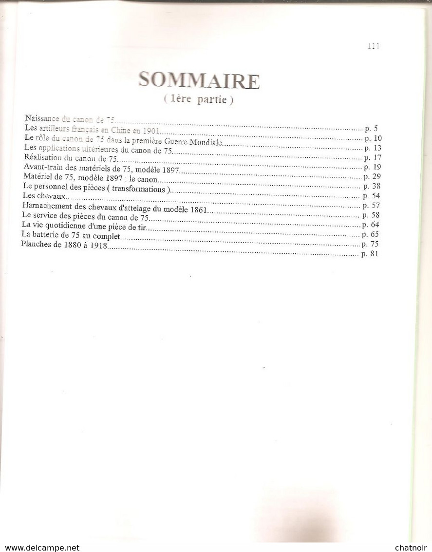 revue du club francais de la figurine historique /1997 / le canon de 75 / 1 ere partie 114 pages  2 eme partie 128 pages