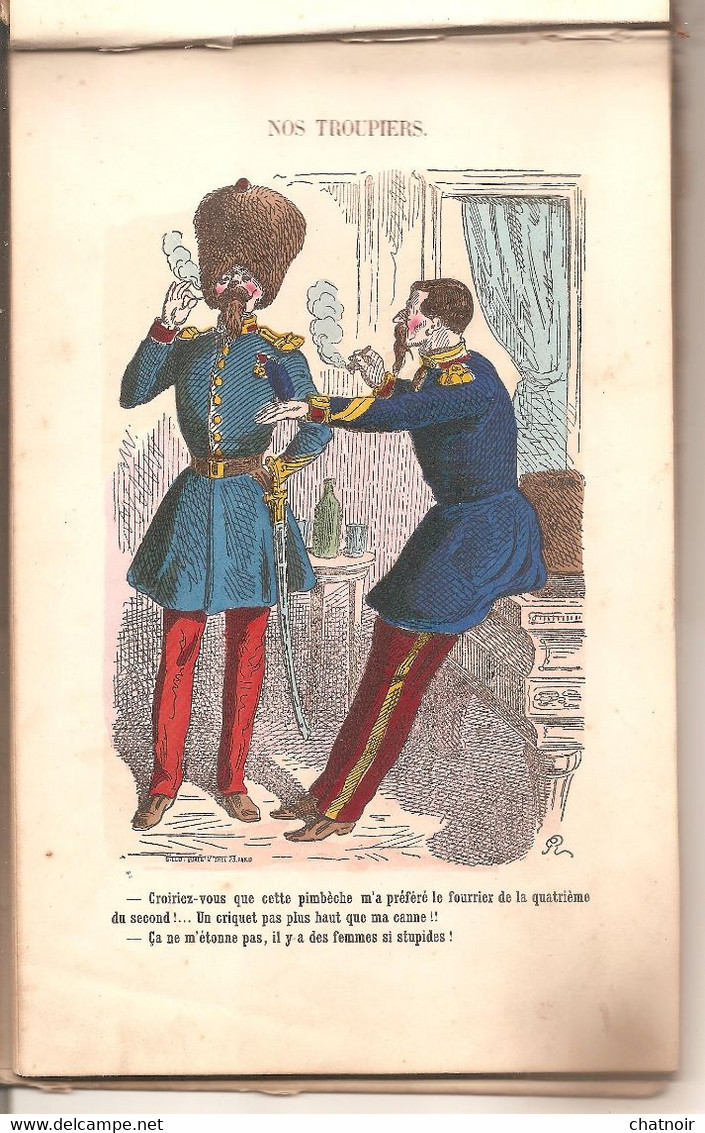 NOS TROUPIERS Album Comique  24 Dessins Colorisés Par Randon ( Lyon 1814 Paris 1884) Editeur Pont A Mousson  26 X 17 Cm - Français