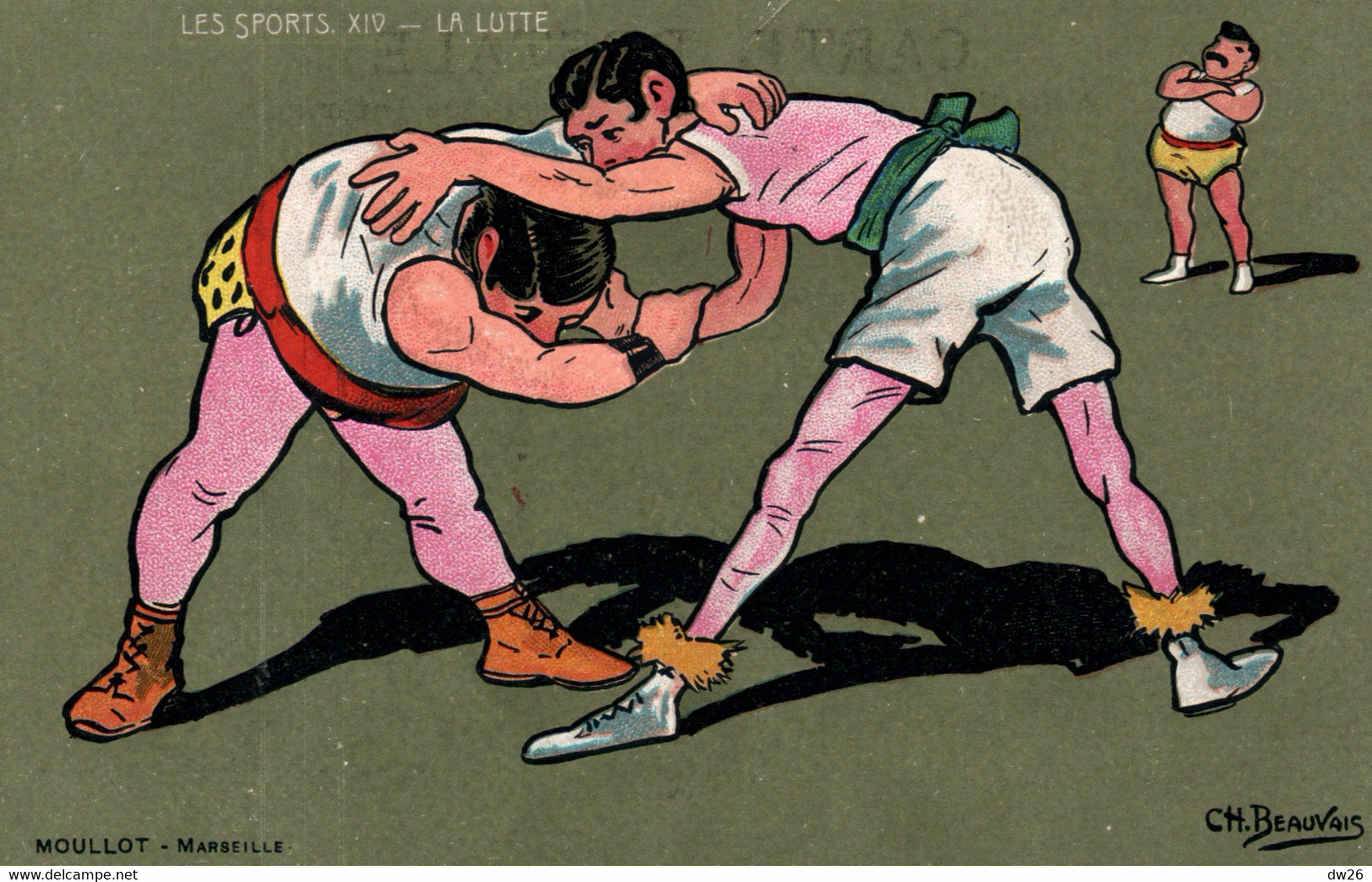 Les Sports XIV - Illustration Ch. Beauvais - La Lutte - Edition Moullot - Carte Non Circulée - Beauvais