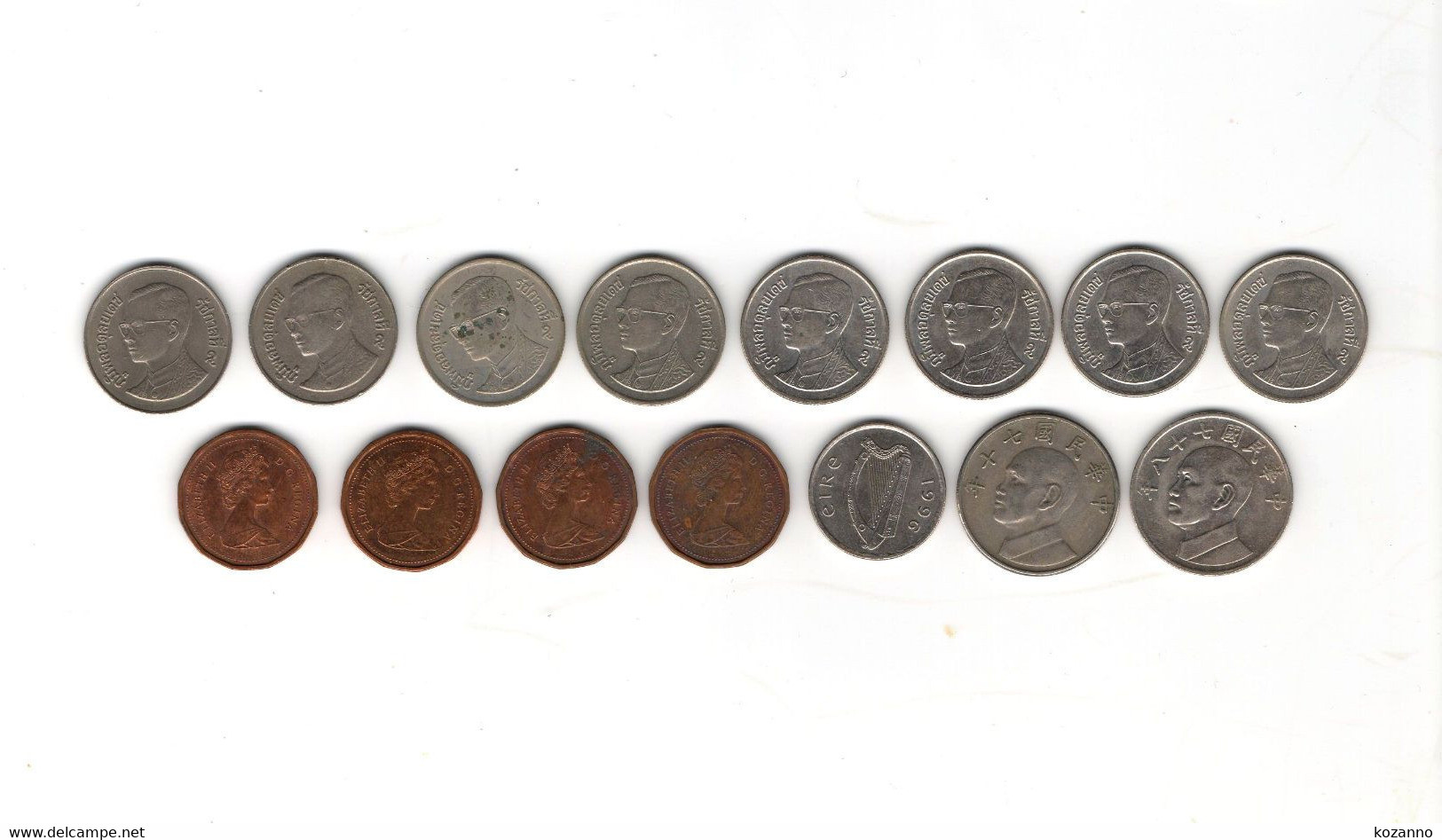 ANTIQUE LOT 15 COIN PIECE WORLD IRELANDE CHINE CANADA THAILANDE 1960-1998 (26) - Lots