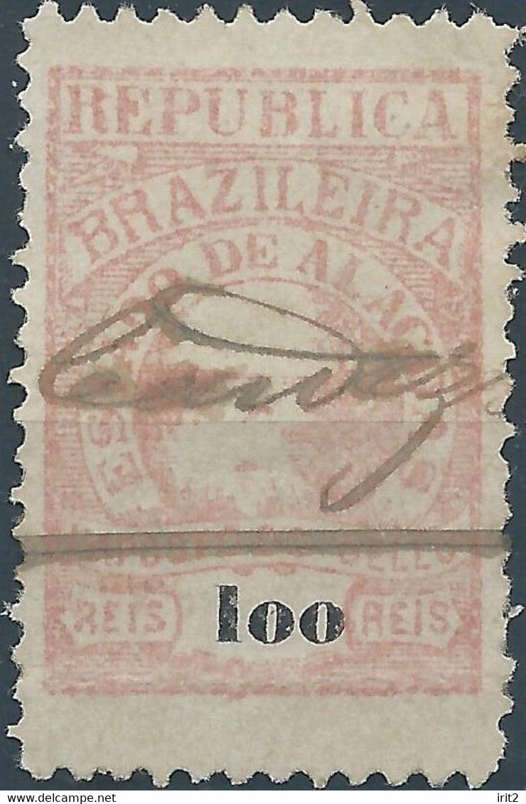 Brazil Brazile,Revenue Stamp Tax 100 Reis,Used - Service