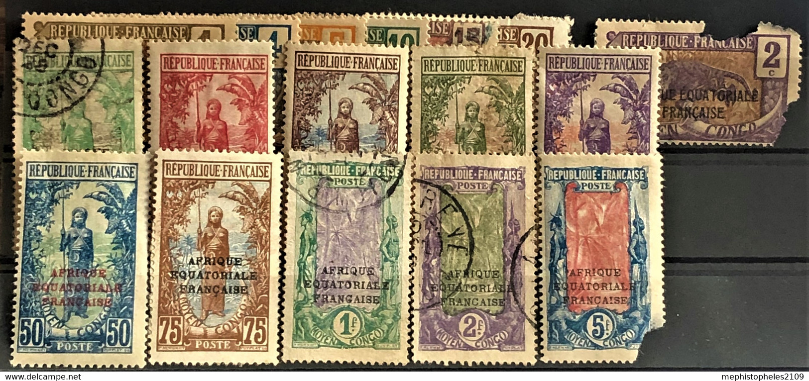 CONGO FRANCAIS 1924 - MLH/canceled/73, 88 Destroid - YT 72-78 - Complete Set! - Used Stamps