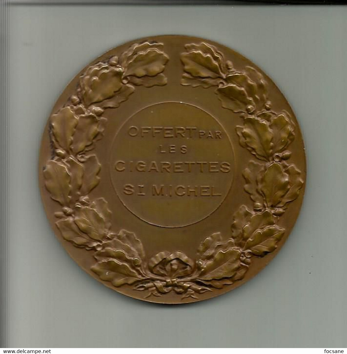 Médaille Bronze De Joseph Witterwulghe Cigarette St Michel époque Art Déco 1930 - Professionali / Di Società