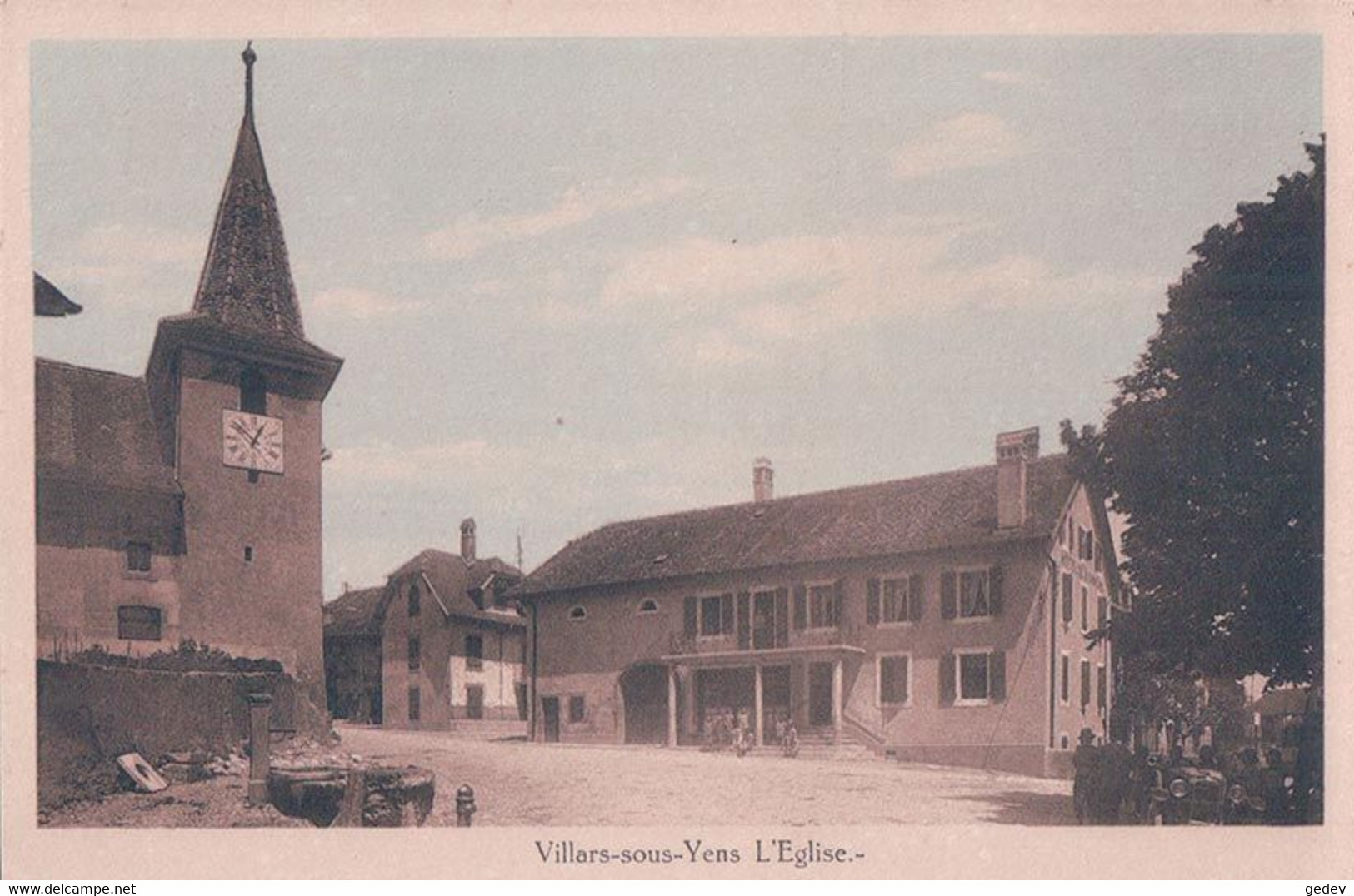Villars Sous Yens VD, Eglise Et Hôtel De Commune (27.1.1927) - Yens