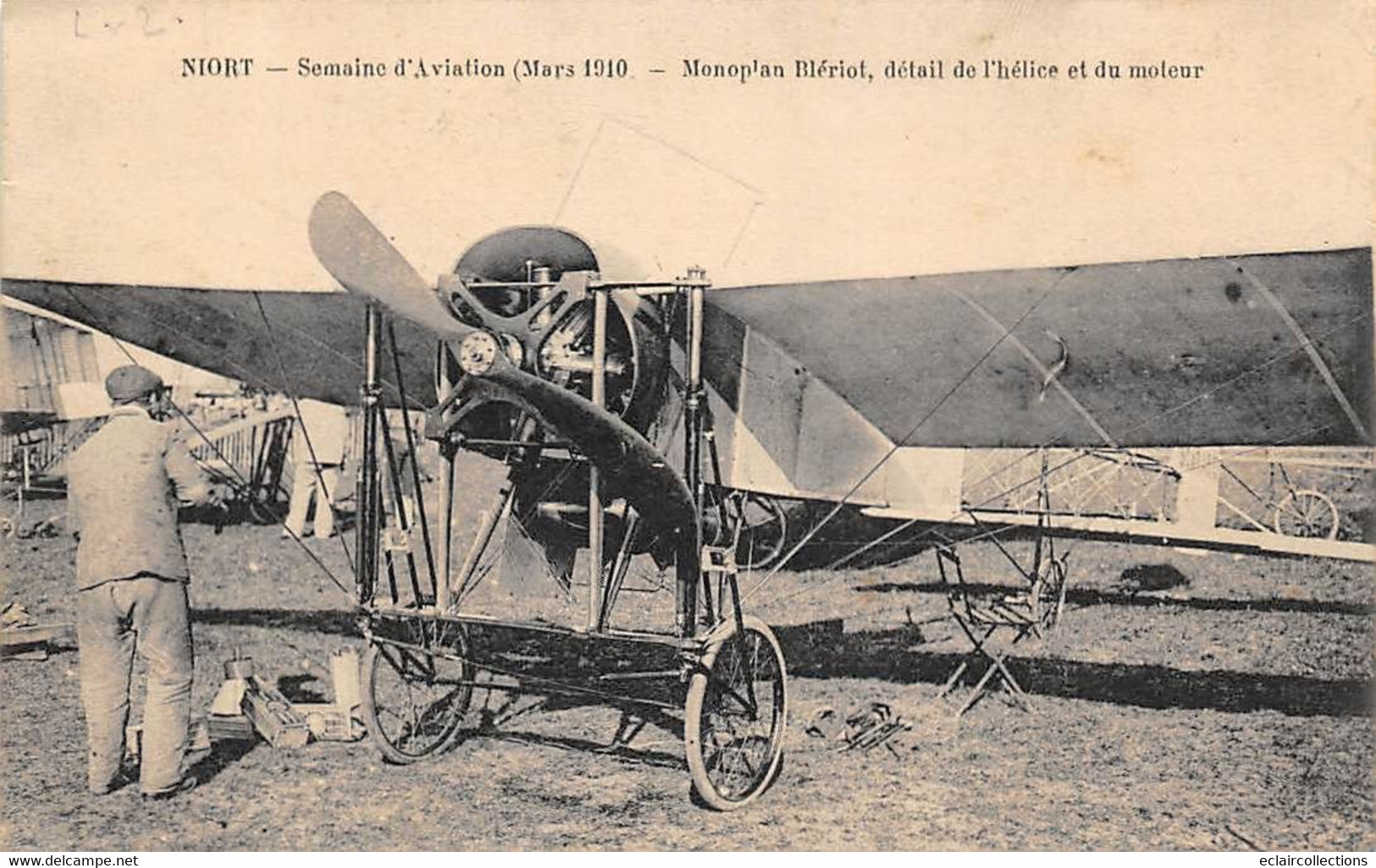 Thème  Aviation  Meeting  Niort  79  - Mars 1910 Monoplan Blériot - Détail Hélice Et Moteur  (voir Scan) - Demonstraties