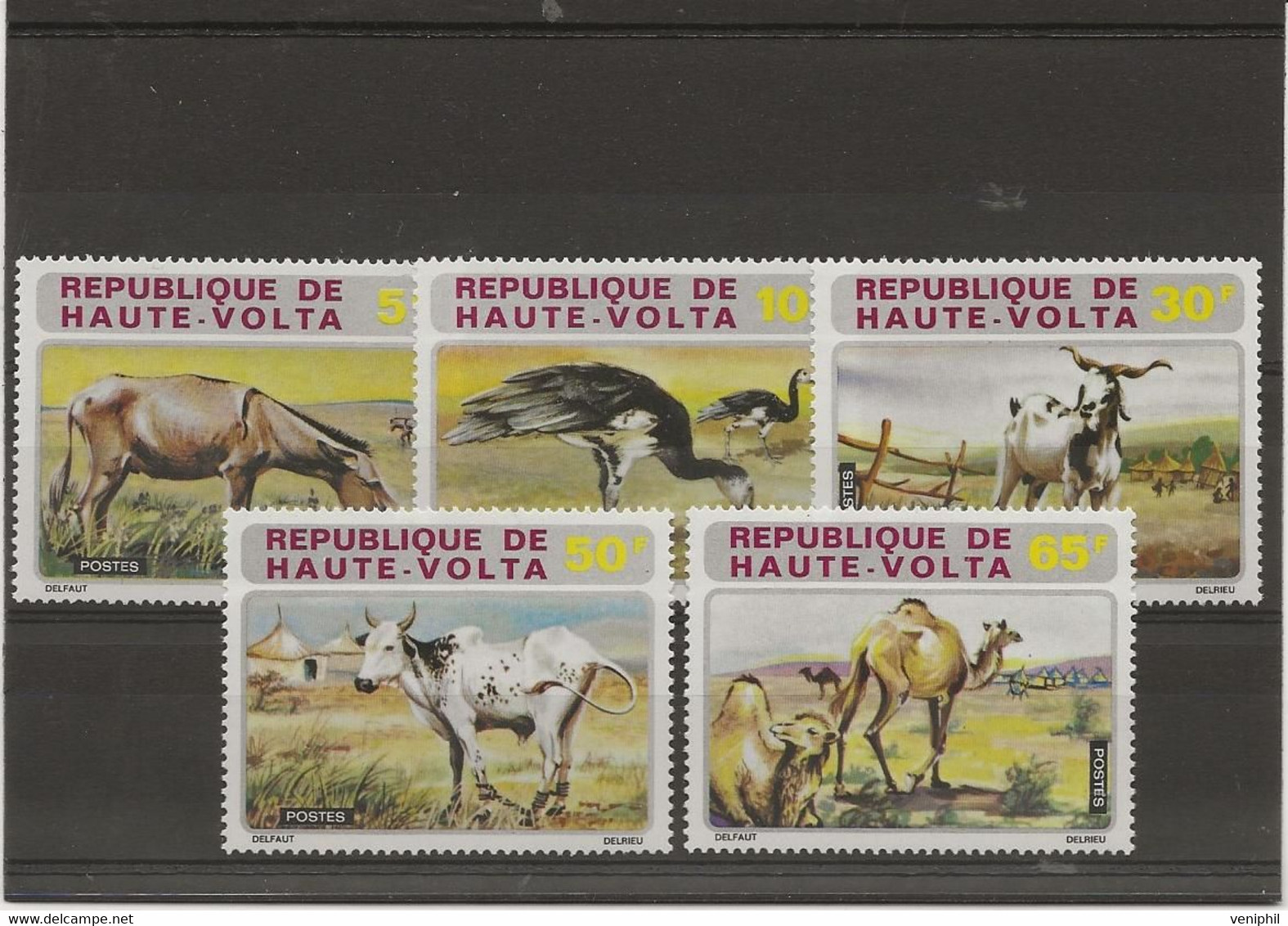 HAUTE - VOLTA  -ANIMAUX  DIVERS  -N° 279 A 283 - NEUF INFIME CHARNIERE -ANNEE 1972 - COTE :7,50 € - Opper-Volta (1958-1984)