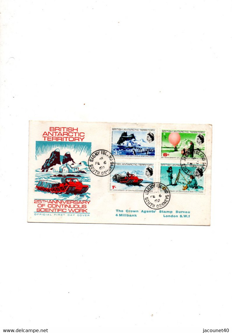 Antarctique Britannique 25 Ieme Anniversaire Signy Island Le 6 Février 1969 - Gebraucht