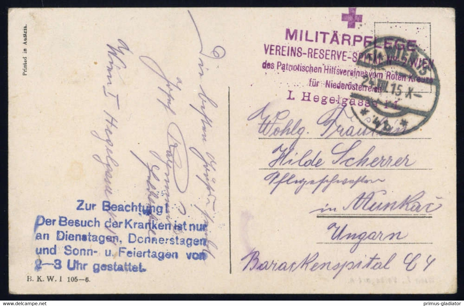 1915, Österreich, Brief - Mechanische Stempel