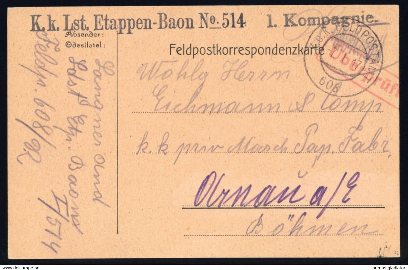 1917, Österreich, Brief - Mechanische Stempel