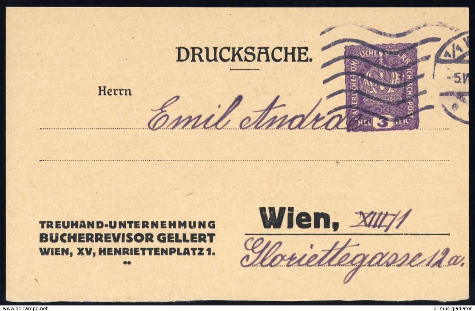 1916, Österreich, PP, Brief - Mechanische Stempel