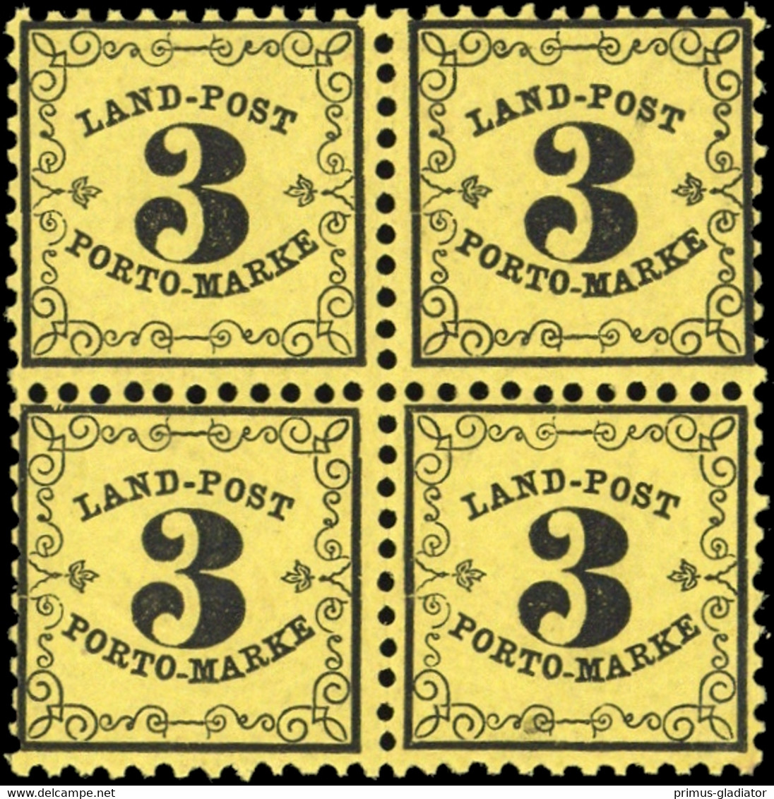 1862, Altdeutschland Baden Landpost, LP 2 Y (4) PF Arge, ** - Mint