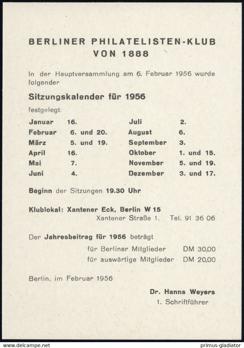 1954, Berlin, PP 4 / 3b, * - Altri & Non Classificati