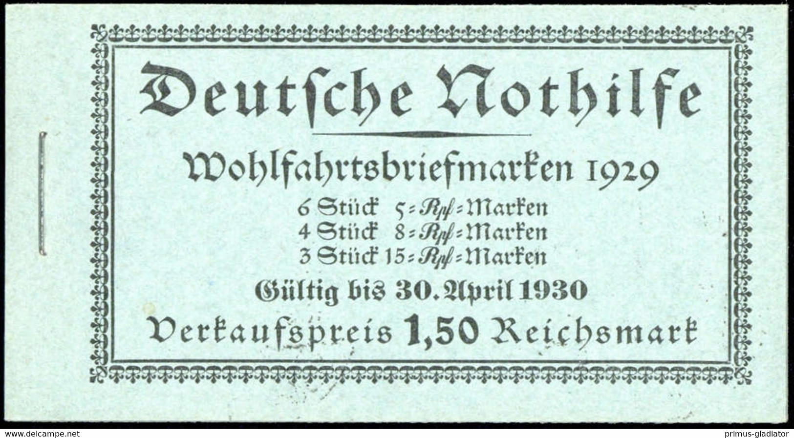 1929, Deutsches Reich, MH 28.1, ** - Markenheftchen