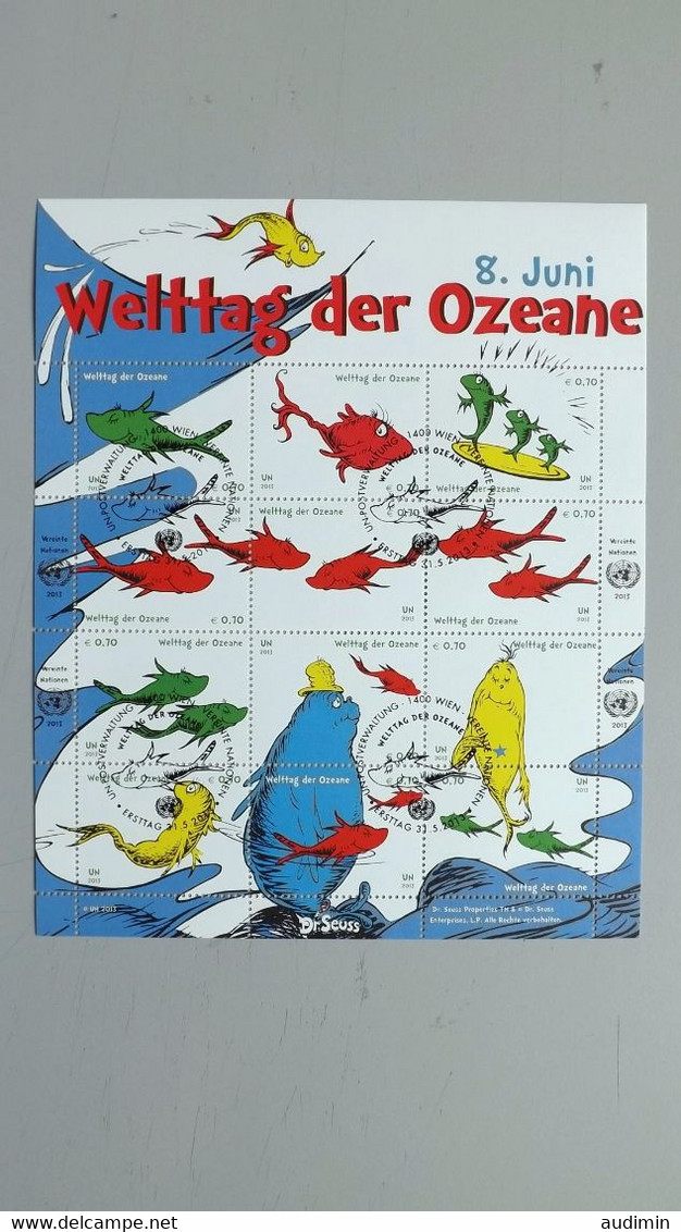 UNO-Wien 776/87 Oo/ESST, Welttag Der Ozeane, Illustrationen Aus Dem Kinderbuch „One Fish, Two Fish, Red Fish, Blue Fish“ - Usados