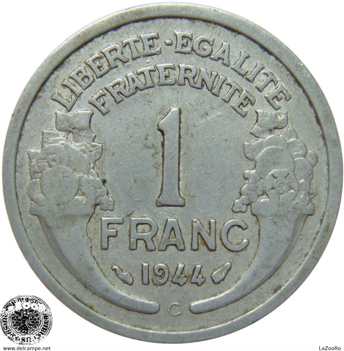 LaZooRo: France 1 Franc 1944 C VF / XF - 1 Franc