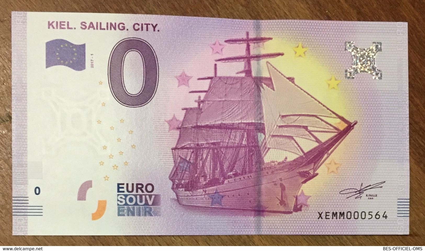 2017 BILLET 0 EURO SOUVENIR ALLEMAGNE DEUTSCHLAND KIEL. SAILING. CITY. ZERO 0 EURO SCHEIN BANKNOTE PAPER MONEY - [17] Falsos & Especimenes