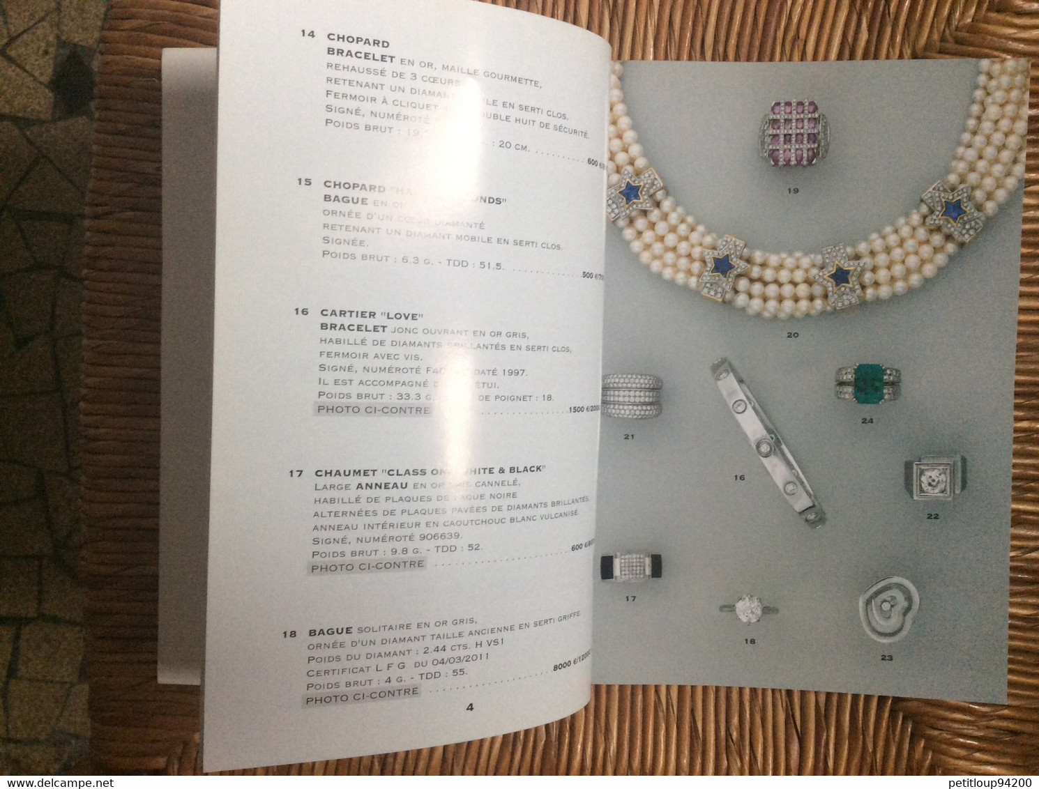 CATALOGUE CREDIT MUNICIPAL DE PARIS Vente Aux Enchères  BIJOUX Boucheron Chaumet Chopard Chanel Bulgari Etc...AVRIL 2011 - Sonstige & Ohne Zuordnung