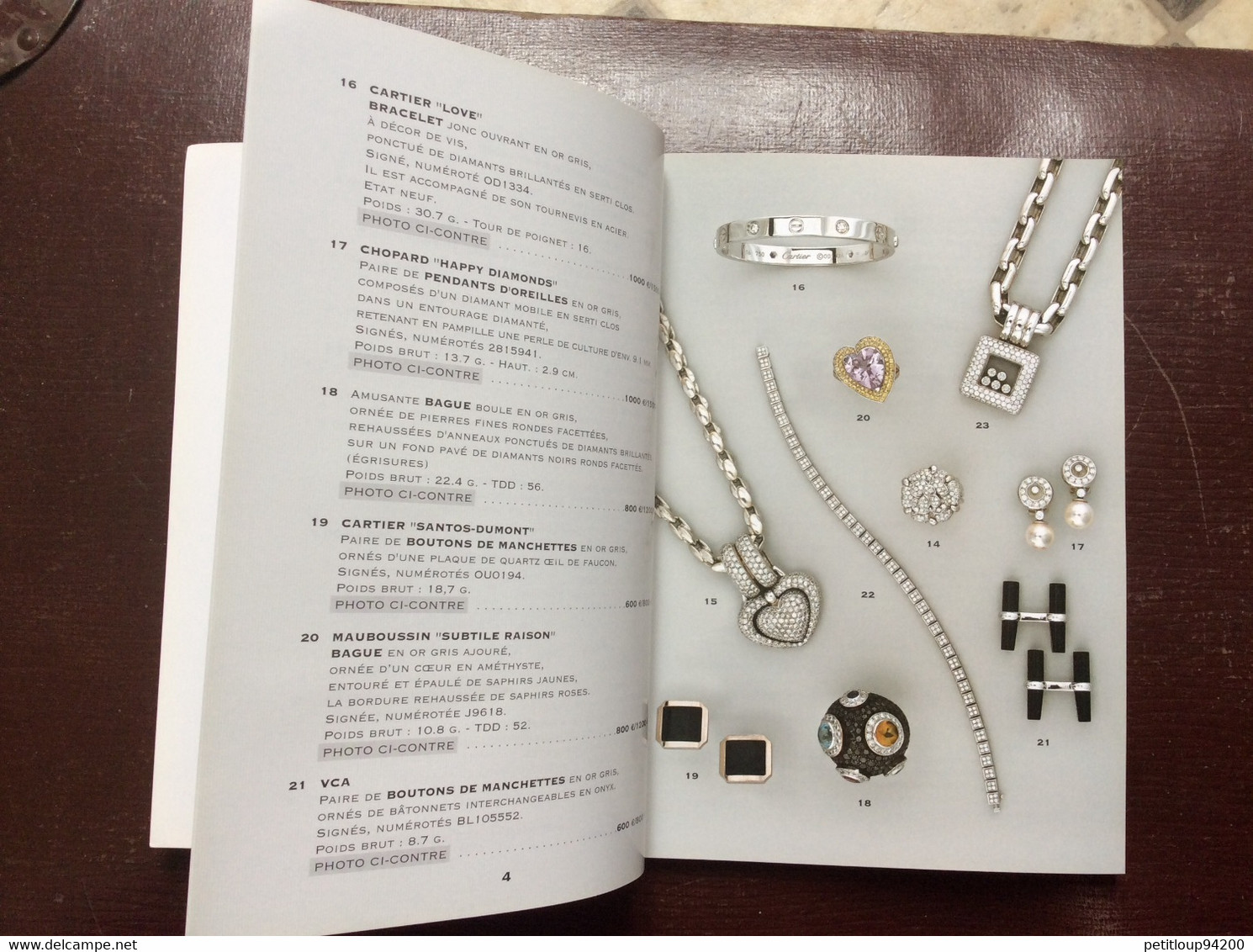 CATALOGUE CRÉDIT MUNICIPAL DE PARIS Ventes aux Enchères  BIJOUX Boucheron Chaumet Chopard Chanel Bulgari Etc...