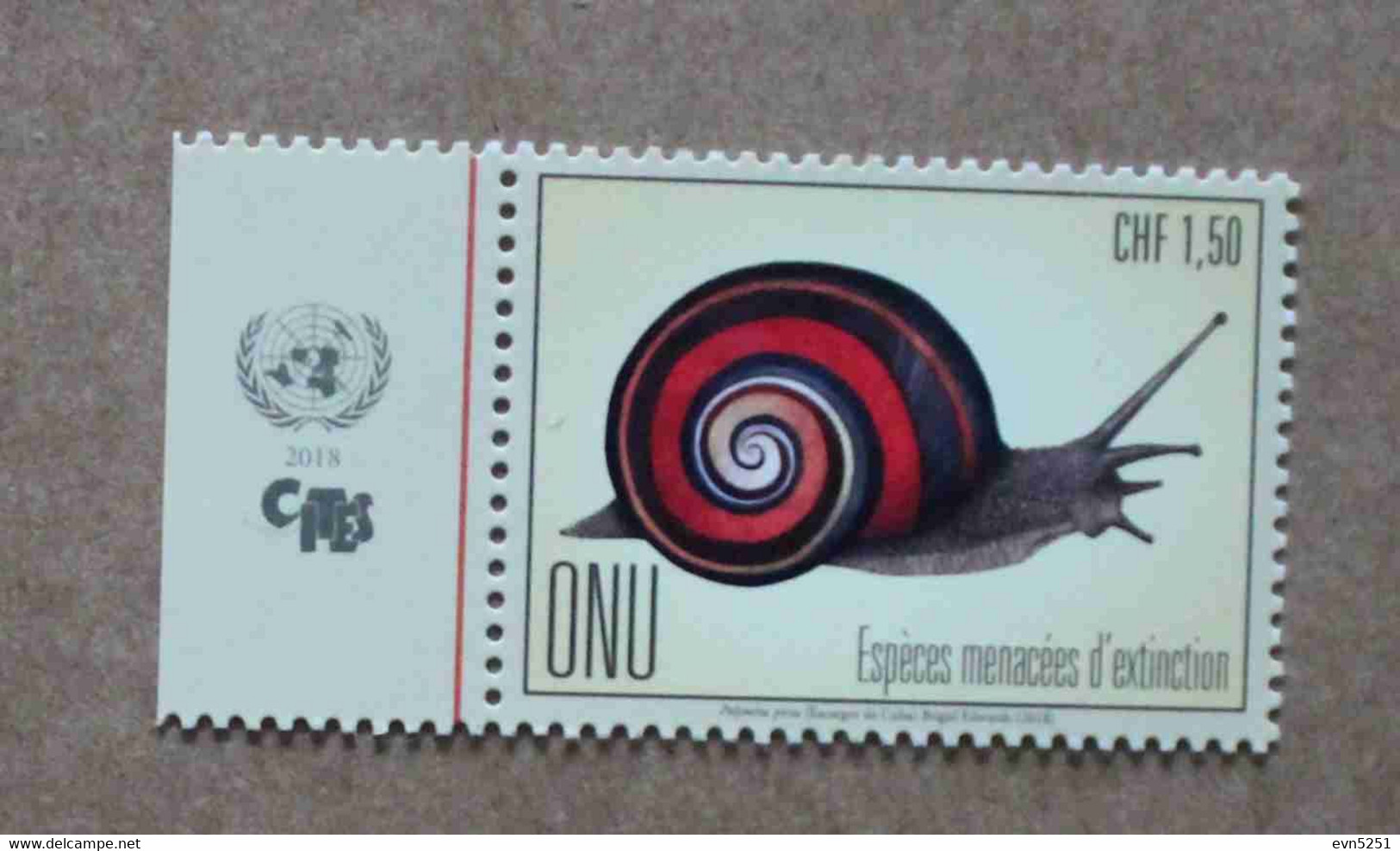 Ge18-01 : Nations-Unies (Genève) / Protection De La Nature - Escargot Terrestre De Cuba (Polymita Picta) - Neufs