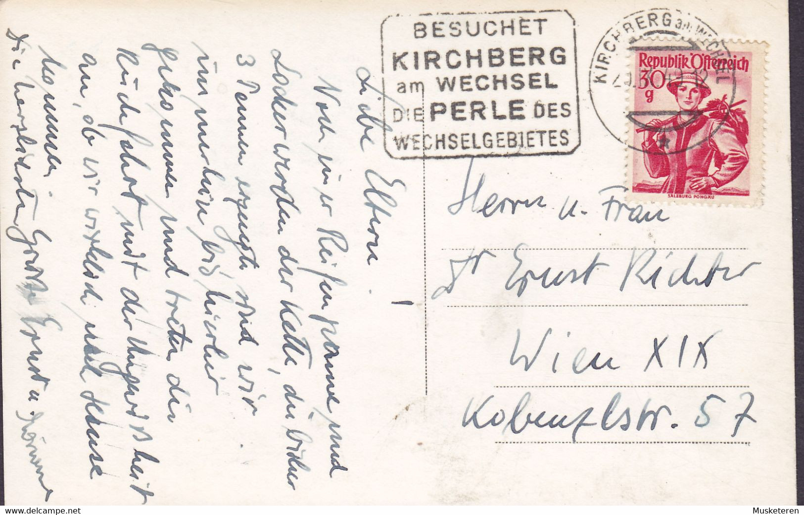 Austria PPC St. Corona A. Wechsel 840m Mit Schneeberg KIRCHENBERG Am Wechsel 1949 Echte Real Photo (2 Scans) - Wechsel
