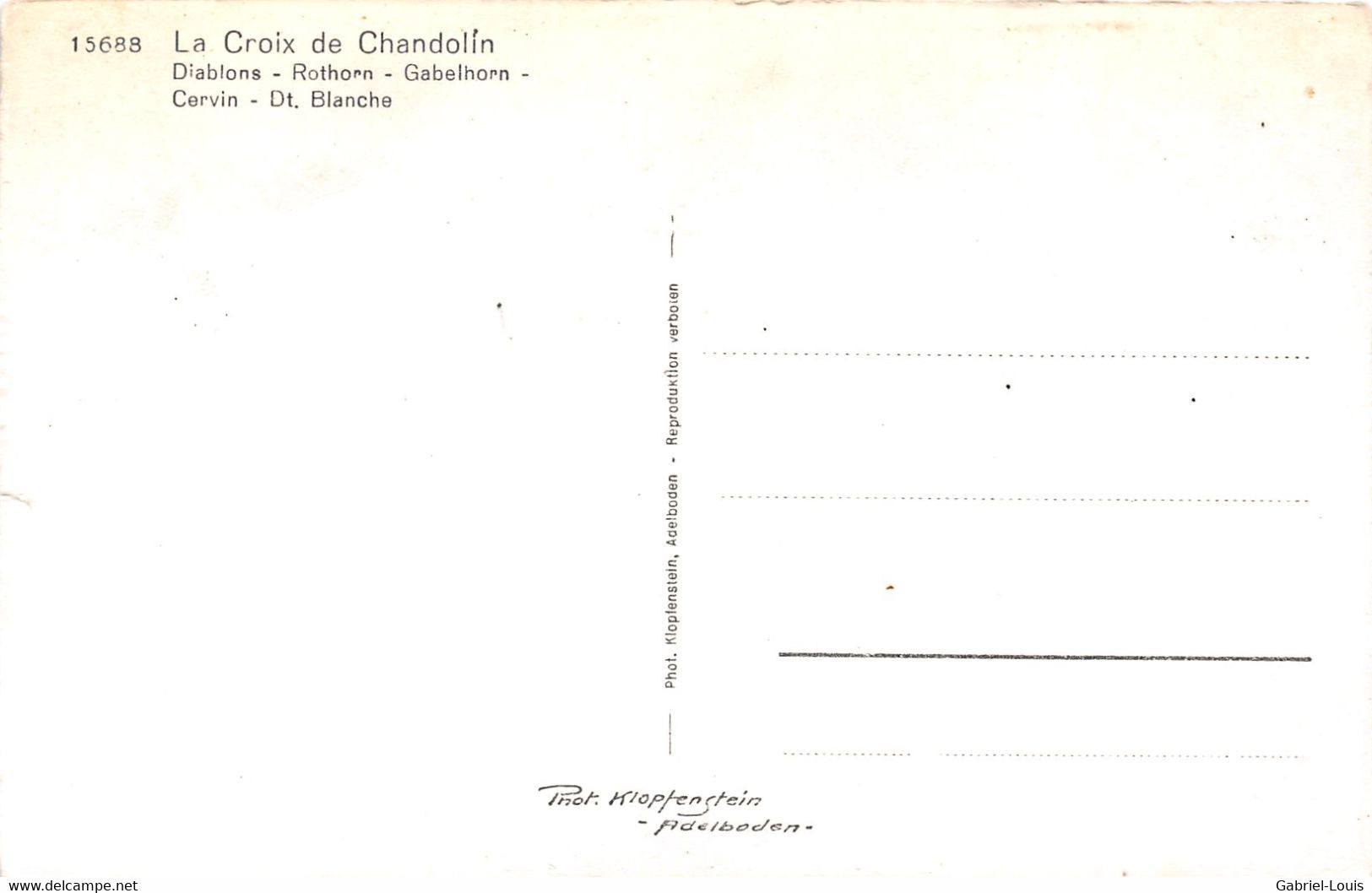 La Croix De Chandolin - Diablons Rothorn Gabelhorn Cervin Dt. Blanche - Chandolin