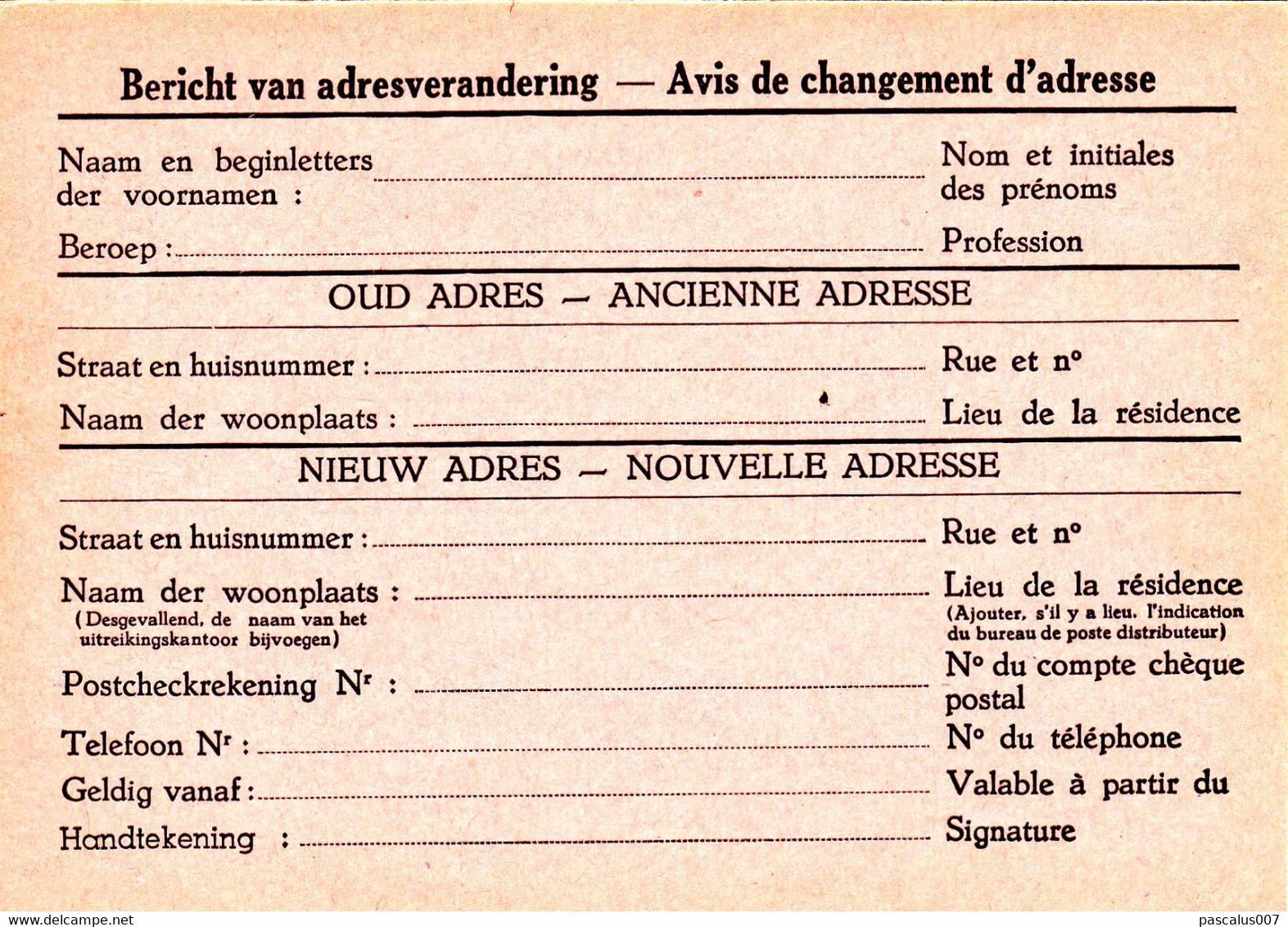 B01-198 AP - Entier Postal - 4 Cartes Postales Avis De Changement D'adresse N° 15 NF Et FN - Chiffre Sur Lion Héraldique - Adressenänderungen