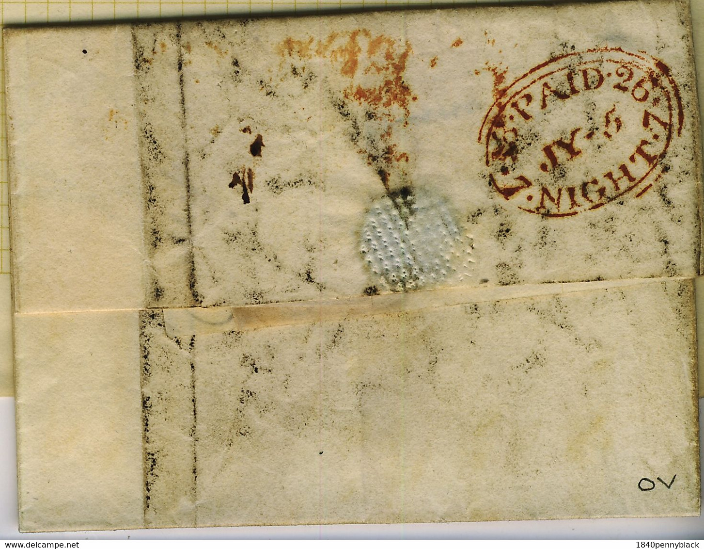 GB 1826 Wrapper To Grays Inn With Lombard Street London 2d Post In Red - ...-1840 Voorlopers