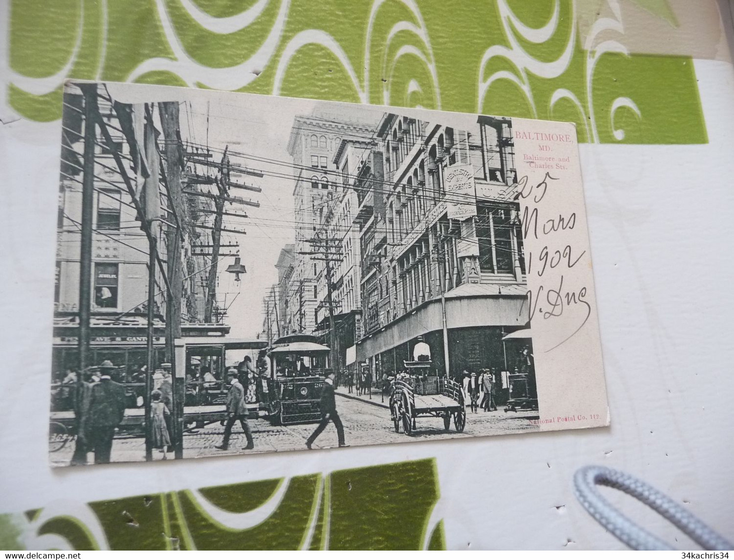 CPA USA Mayland Balimore 1902 Charles Street Tram Tramay - Baltimore