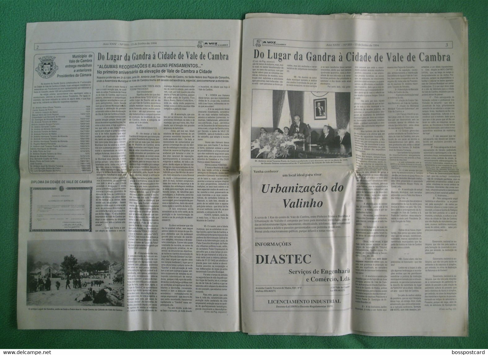 Vale De Cambra - Jornal A Voz De Cambra Nº 555, 15 De Junho De 1994. Aveiro. Portugal. - Allgemeine Literatur