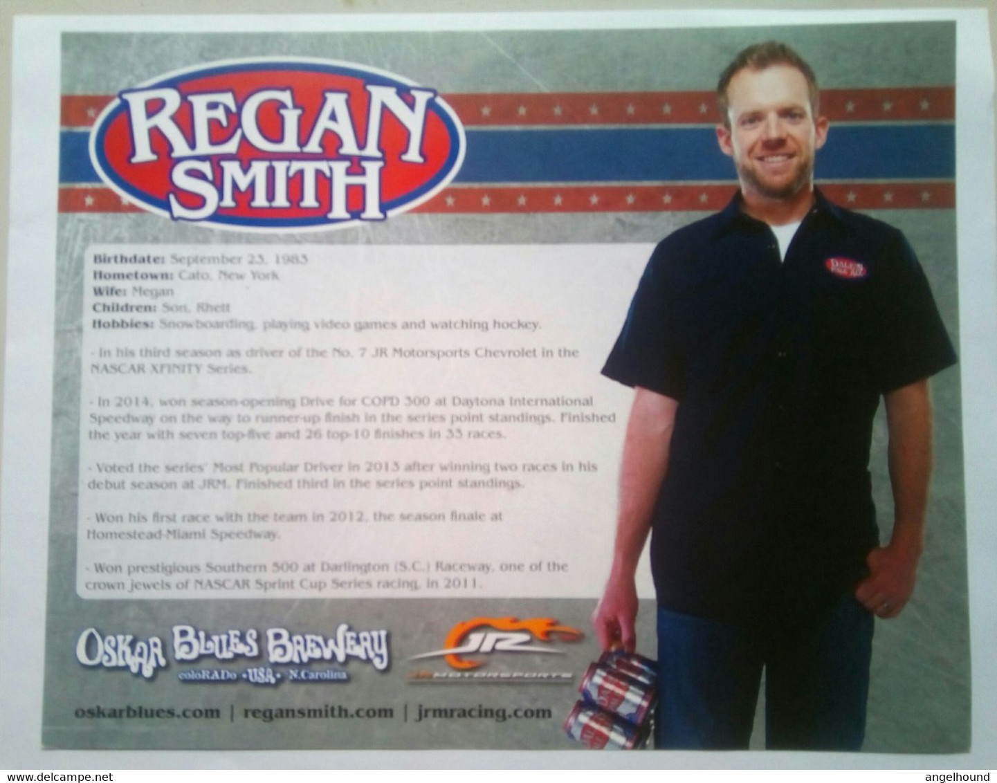 Regan Smith ( American Race Car Driver) - Autógrafos