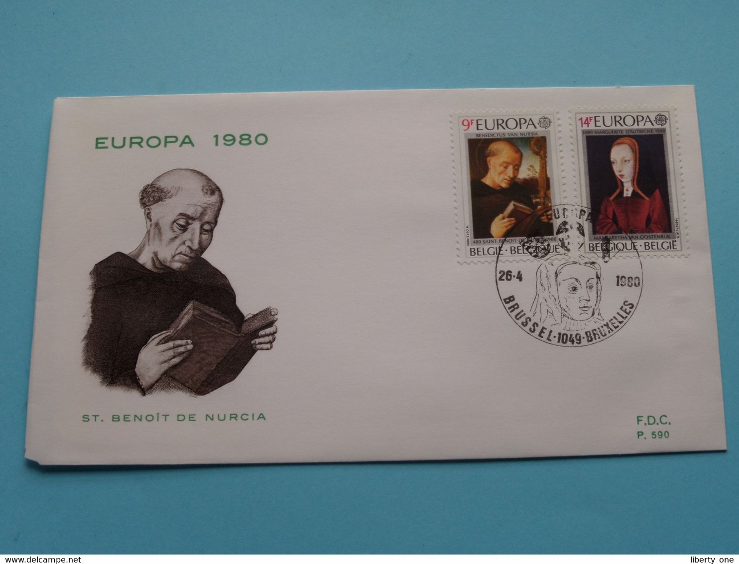 EUROPA 1980 ( St. BENOIT DE NURCIA ) > FDC  P 590 / 26-4-1980 ( Zie/voir Foto's ) ! - Non Classificati