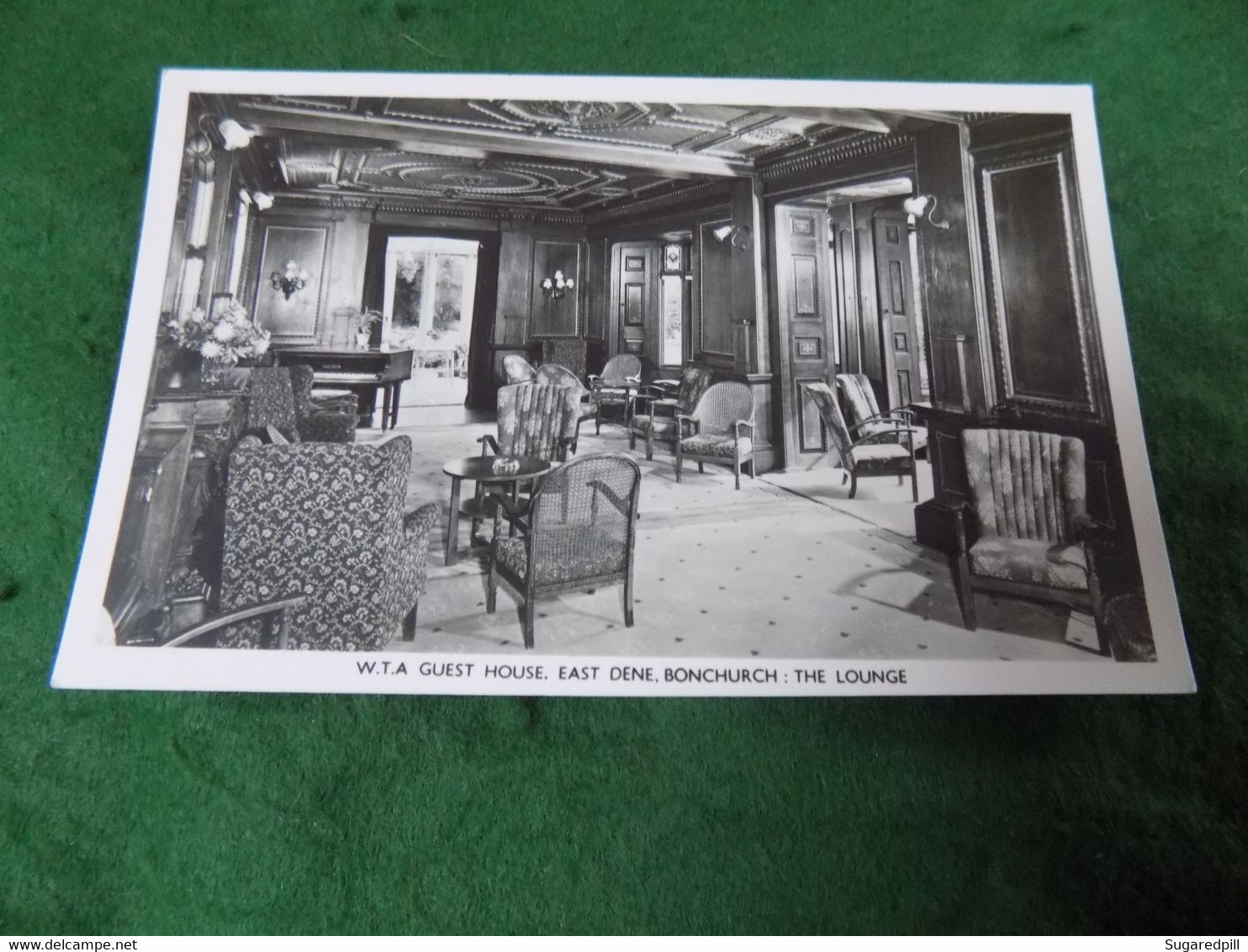 VINTAGE EUROPE UK: ISLE Of WIGHT BONECHURCH East Dene WTA Guest House Lounge B&w - Sandown