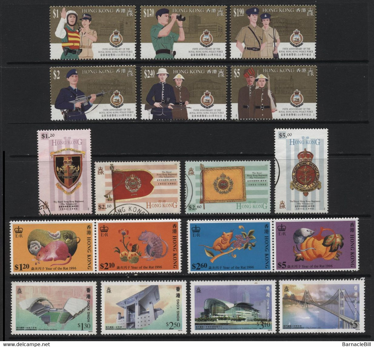 Hong Kong (21) 1992-1997 10 Different Sets. Mint. Hinged. - Autres & Non Classés