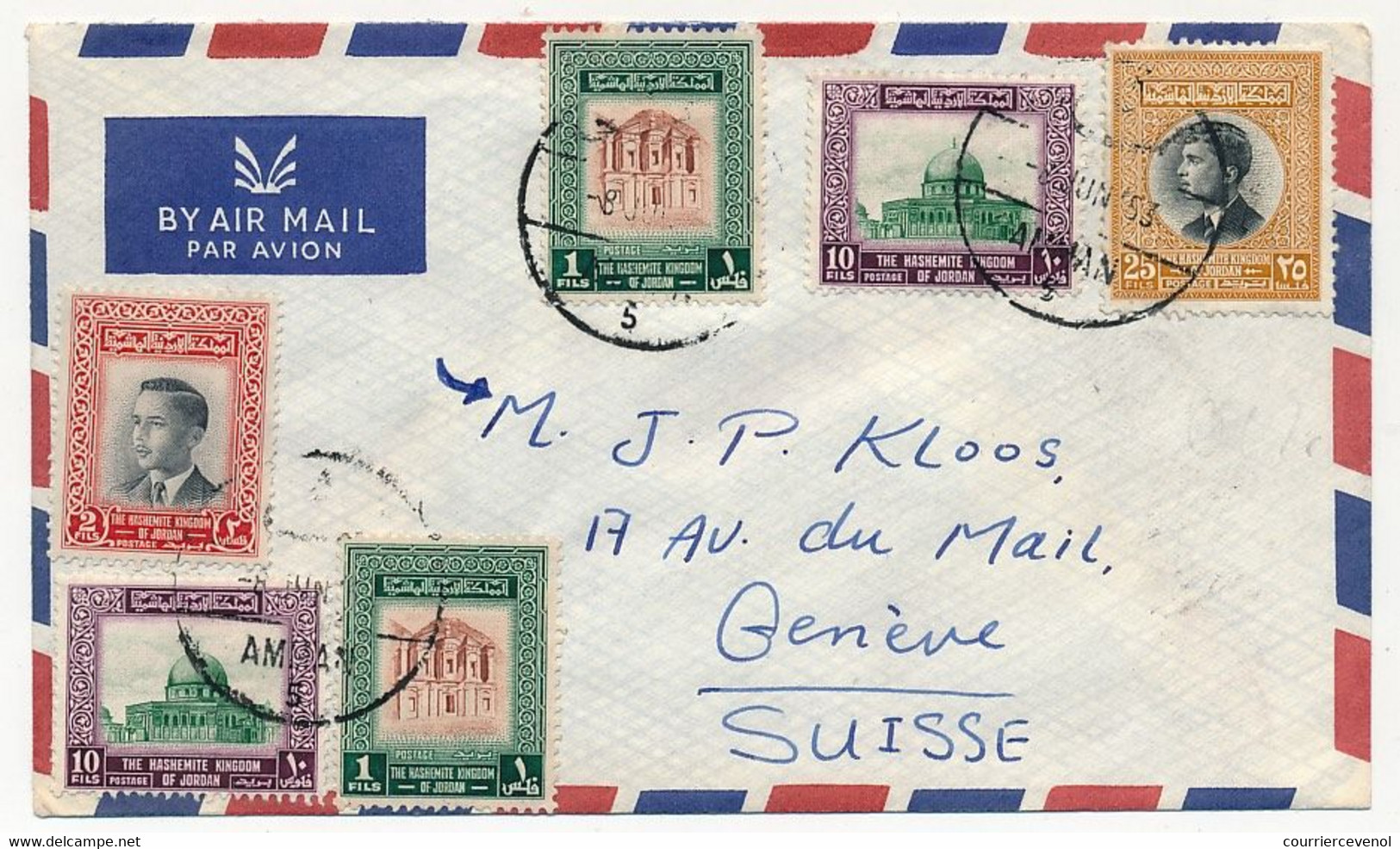 JORDANIE - Enveloppe Affr. Composé - 1953 - AMMAN - Jordania