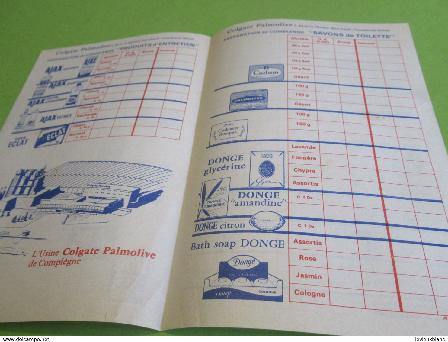 Document De Préparation De Commande 2 Volets ( 4 Pages)/ COLGATE-PALMOLIVE/ Courbevoie/Vers 1960-70    FACT347 - Profumeria & Drogheria