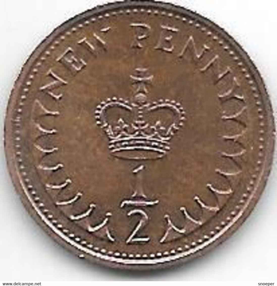 Great Britain 1/2 Penny 1975  Km 914  Unc/ms63 - 1/2 Penny & 1/2 New Penny