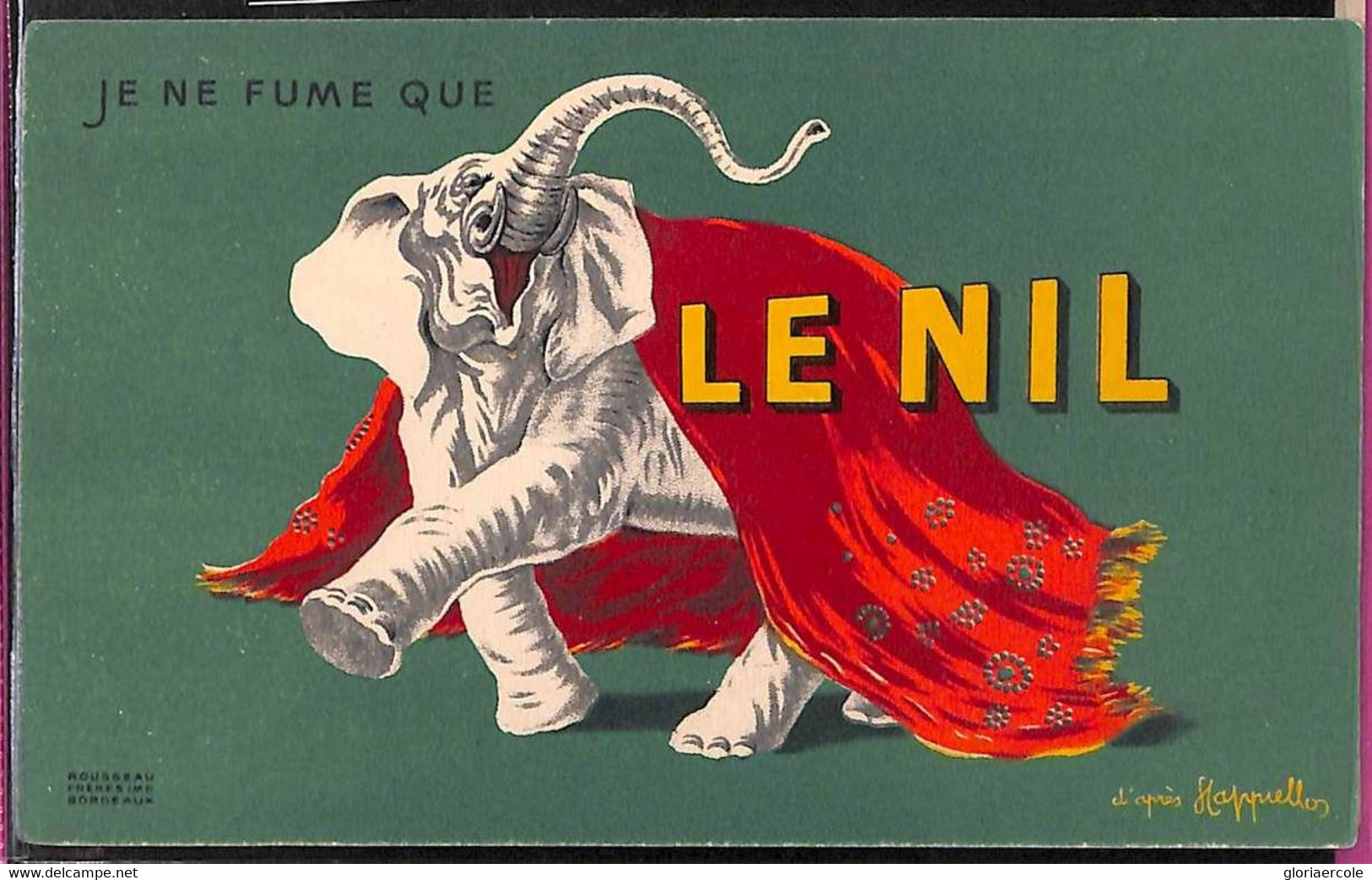 Lib598 - VINTAGE Illustrated ADVERTISING POSTCARD  - PUBBLICITARIA Illustrata:   Cappiello  LE NIL Cigarettes ELEPHANT - Cappiello