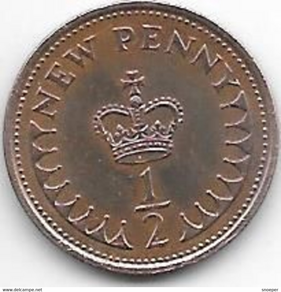 Great Britain 1/2 Penny 1980  Km 914  Unc/ms63 - 1/2 Penny & 1/2 New Penny