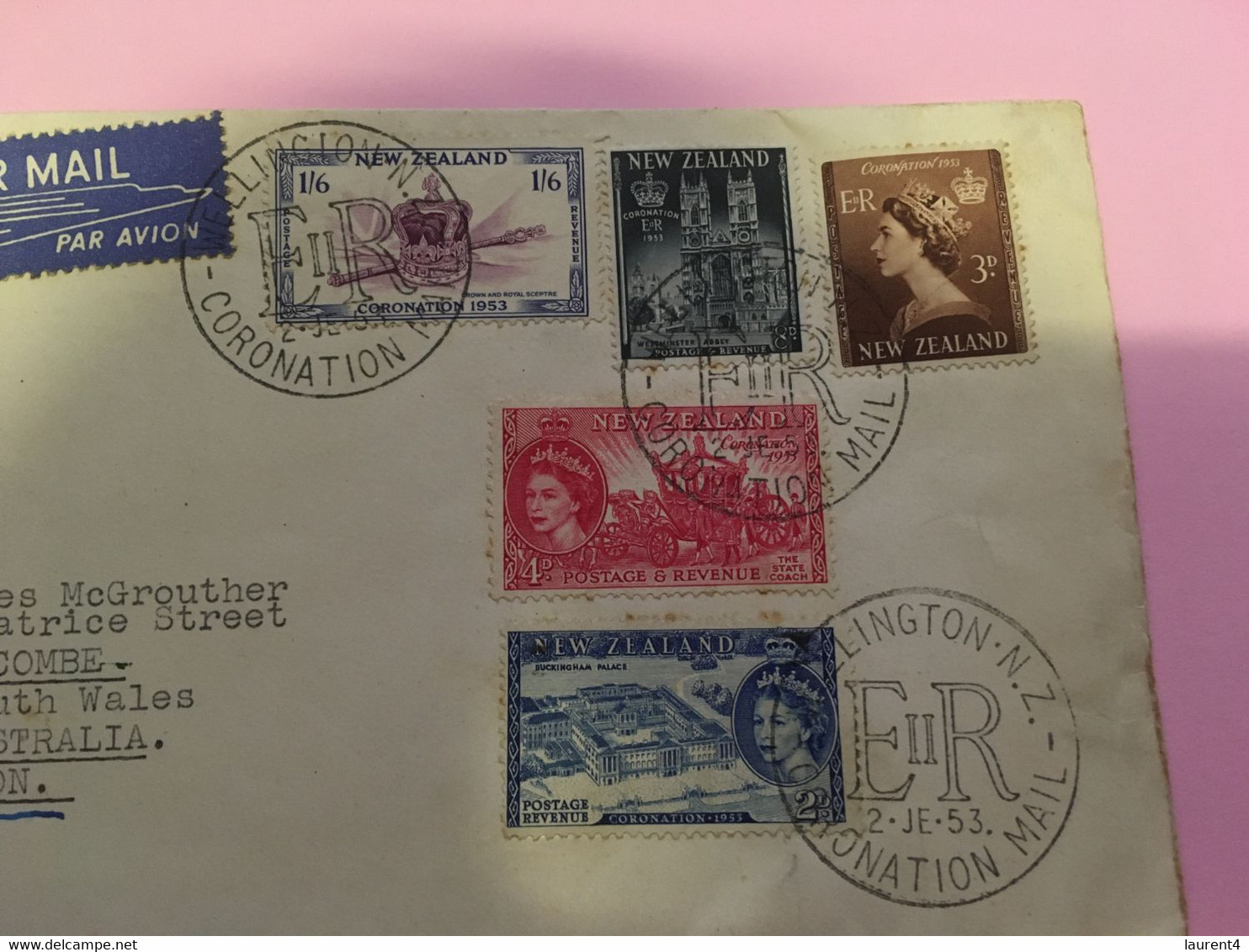 (S 22) New Zealand FDC - 1953 (New Zealand Posted To Lidcombe Sydney Via England) - Coronation - Storia Postale