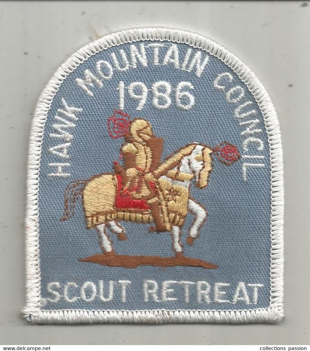 JC , écusson Tissu , Scouts , Scout , Scoutisme , Etats Unis , Pennsylvanie, HAWK MOUNTAIN COUNCIL , Scout Retreat - Patches