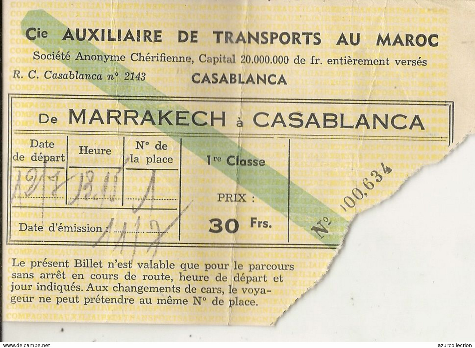 COMP AUXILLIAIRE TRANSPORT AU MAROC . MARRAKECH A CASA - Welt