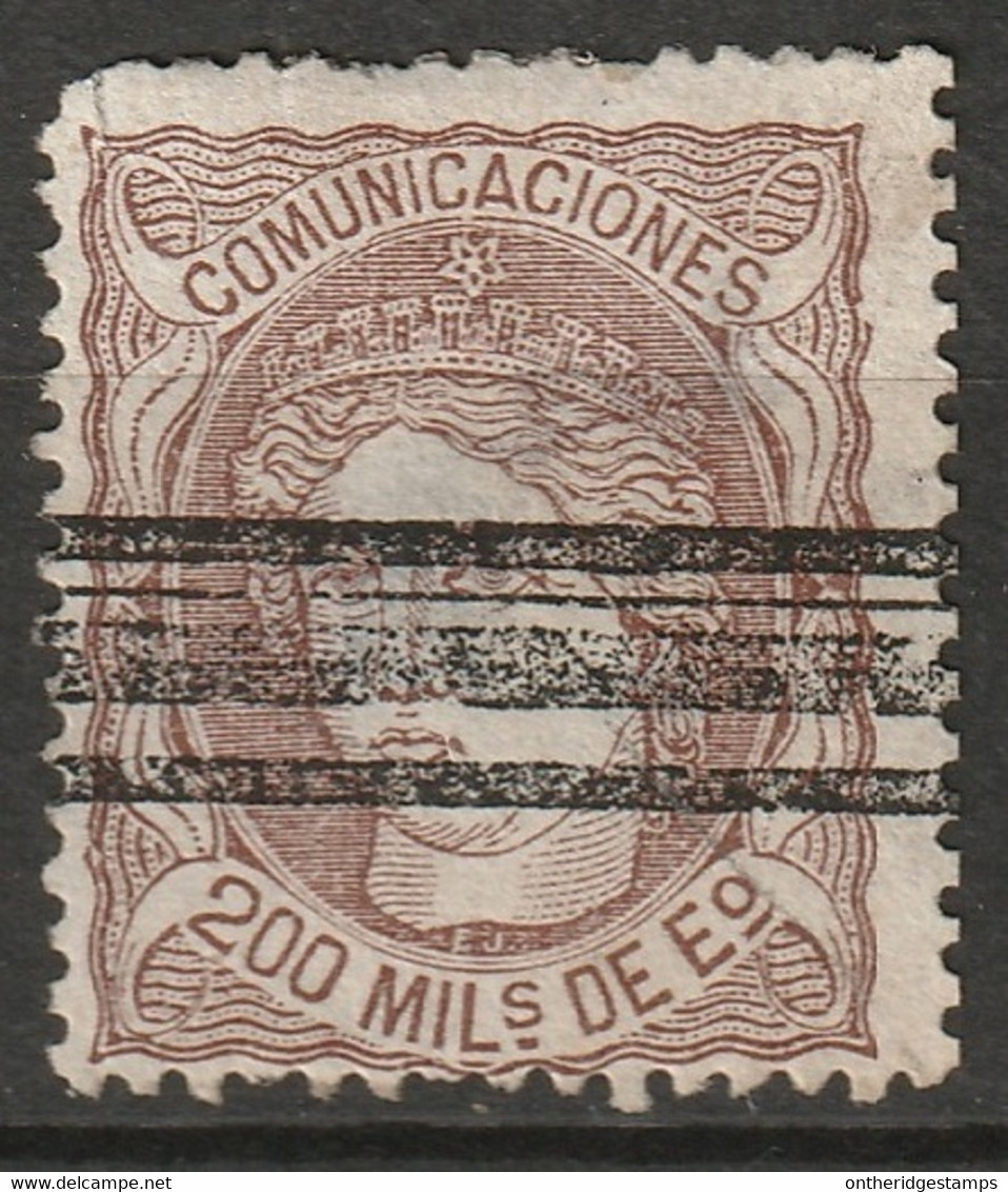 Spain 1870 Sc 168 Ed 109 Used Bar Cancel - Gebraucht