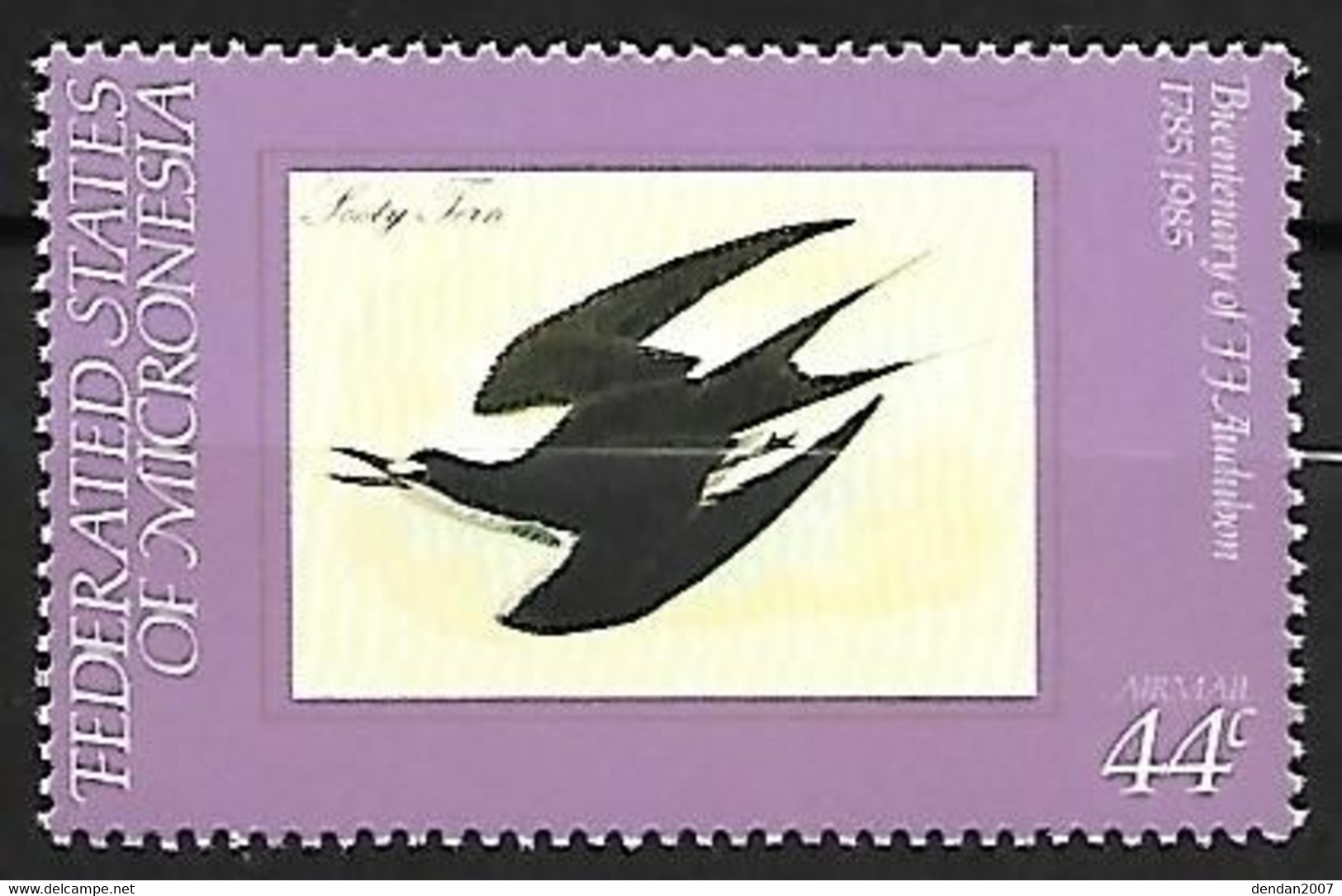 Micronesia - MNH ** JAMES J. AUDUBON 1985 :  Sooty Tern -  Onychoprion Fuscatus - Mouettes