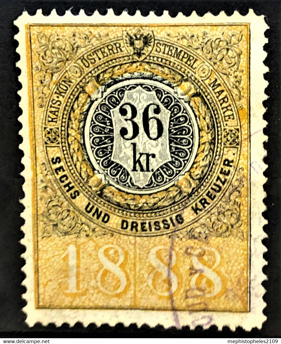 AUSTRIA 1888 - Canceled - Stempelmarke 36kr - Fiscaux