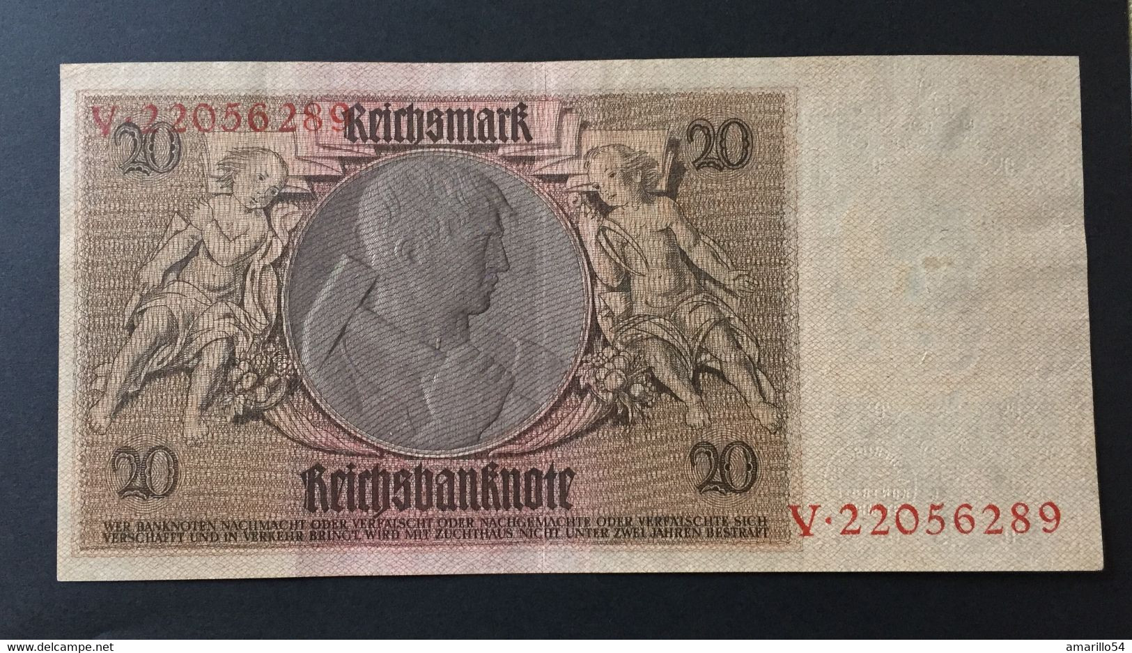 SELTEN Banknote 20 Reichsmark1929 Deutschland Germany Erhaltung Siehe Scans - 20 Reichsmark
