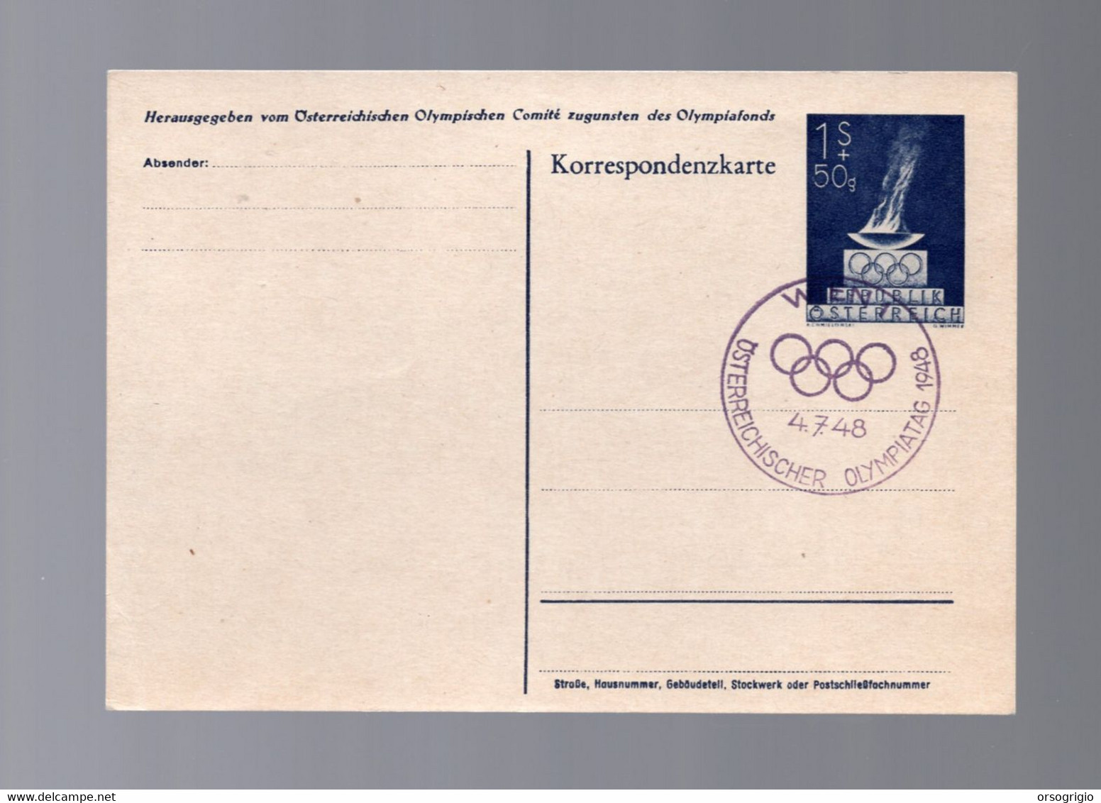 AUSTRIA - OSTERREICH - WIEN  4.7.1948 - OSTERREICHISHER OLYMPIATAG - GIOCHI OLIMPICI 1948  -  Luxe - Zomer 1948: Londen