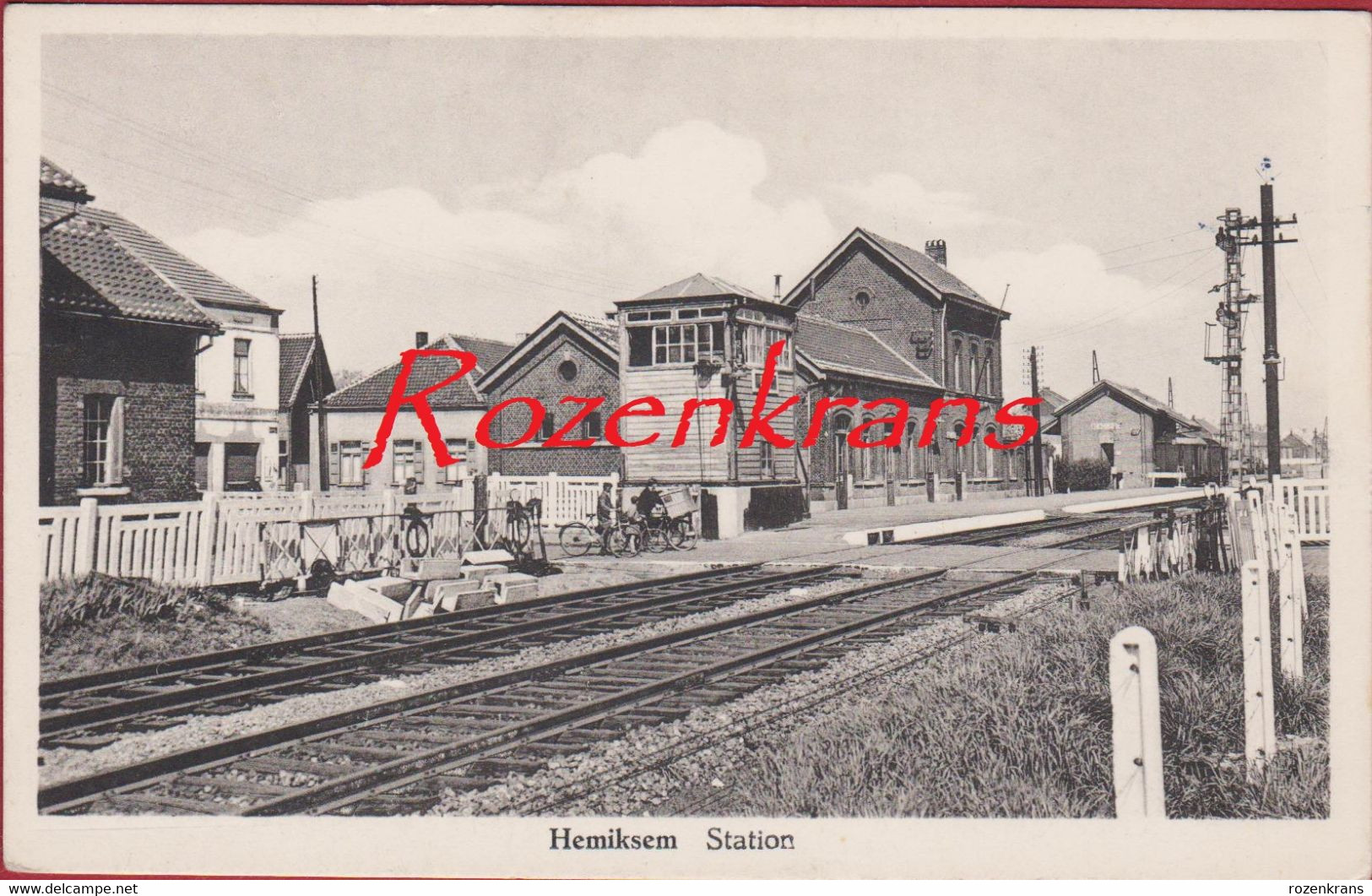Hemiksem Hemixem Station Statie Geanimeerd Met Fietsers ZELDZAAM Provincie Antwerpen (In Zeer Goede Staat) - Hemiksem