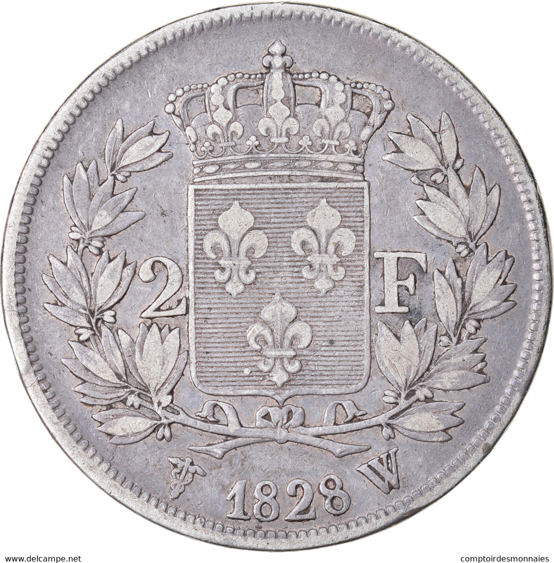 Monnaie, France, Charles X, 2 Francs, 1828, Lille, TTB, Argent, Gadoury:516 - 2 Francs