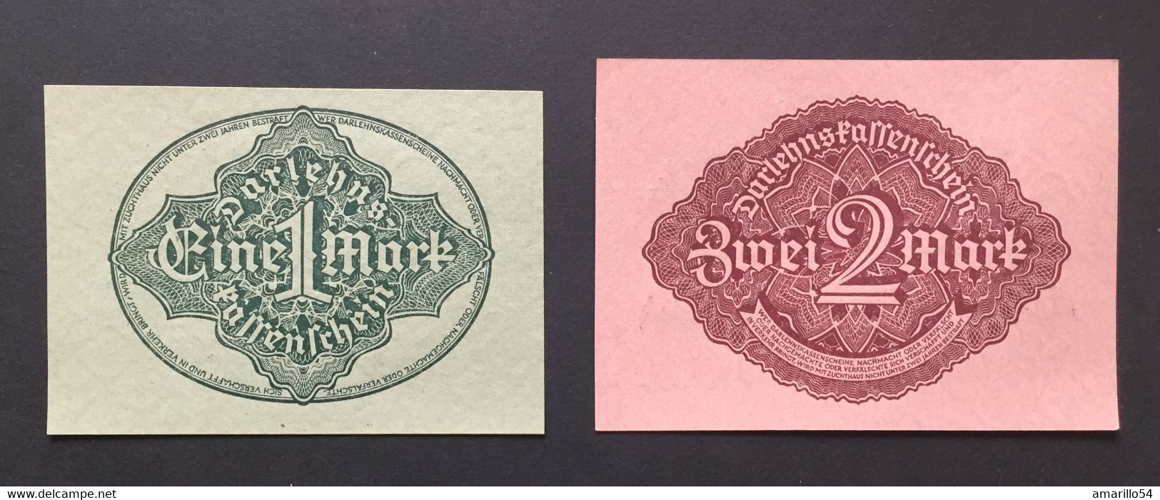 LOT 2 Banknoten Reichsbanknoten Darlehenkassenscheine 1922 Deutschland Germany Bankfrisch - Bestuur Voor Schulden