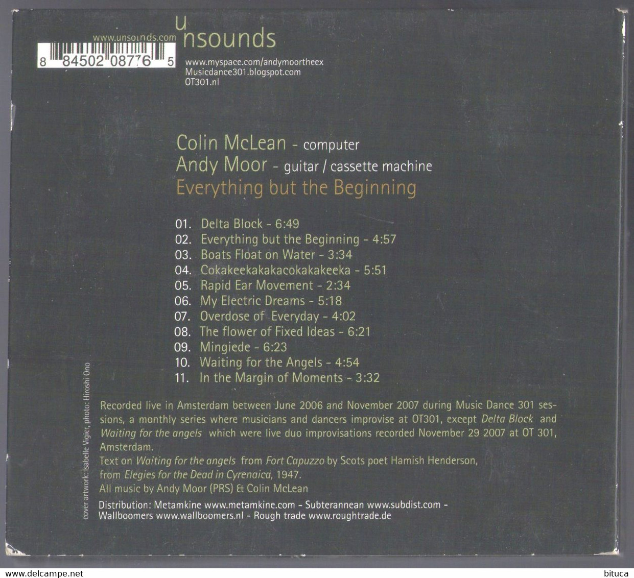 CD 11 TITRES COLIN McLEAN ANDY MOOR EVERYTHING BUT THE BEGINNING BON ETAT & RARE - Instrumental